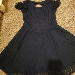 A dark blue dress